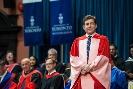 For his outstanding service to the university, Richard Nunn received an honorary doctor of laws, honoris causa, on Thursday (photo by Lisa Sakulensky) 