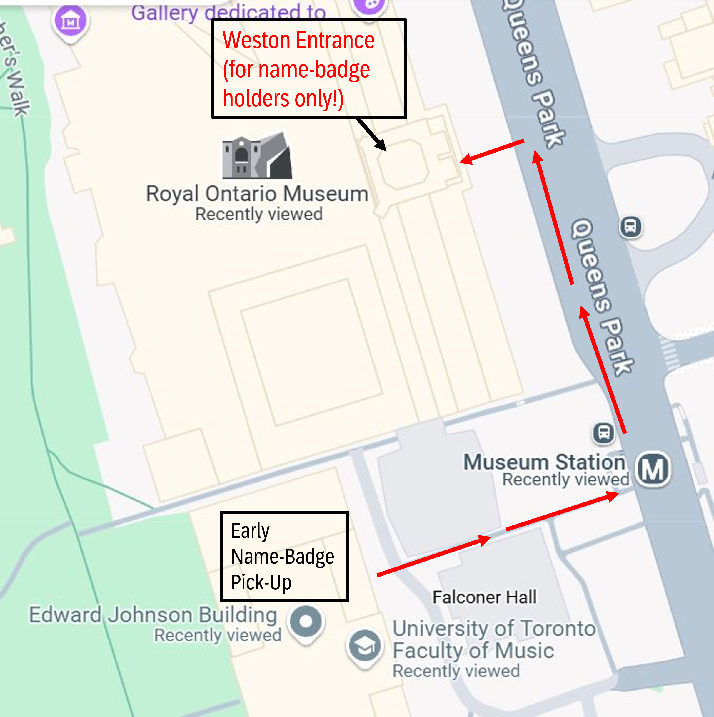 Weston entrance (for name badge holders only)