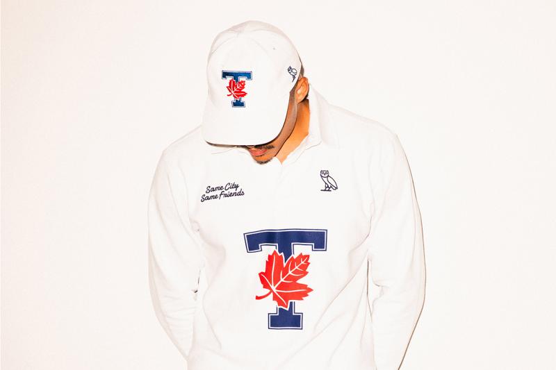 A students wears a hat and sweatshirt with the U of T capital letter T and maple leaf, as well as the OVO owl.