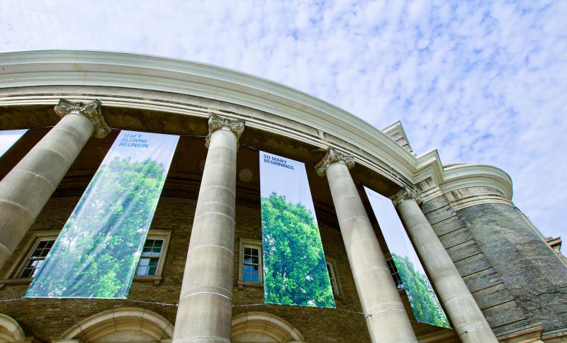 Photo of Convocation Hall with Banners