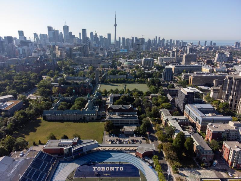 Aerial shot of the U of T campus