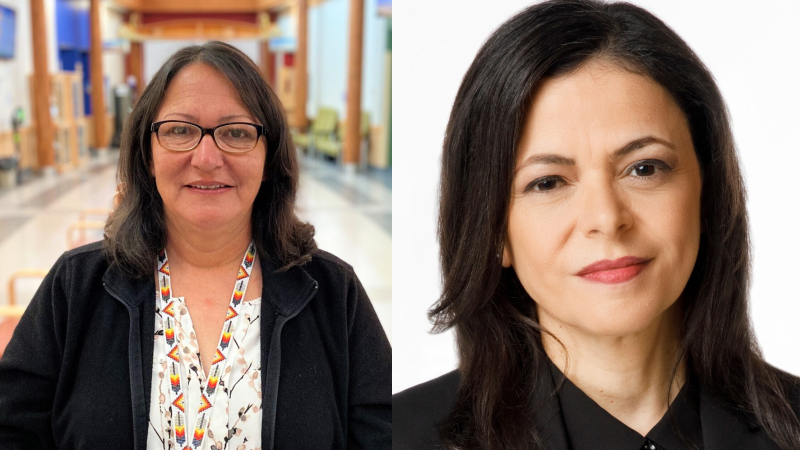 Left to Right: Keynote Speaker Kathy Loon and CBC Ideas Host Nahlah Ayed.