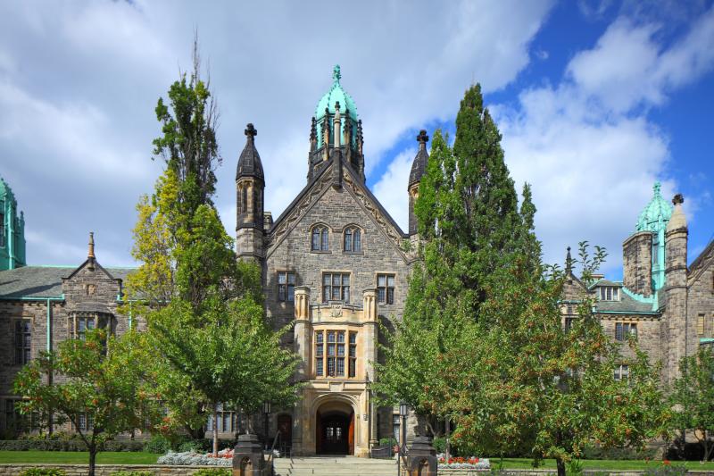Picture of the front of Trinity College.