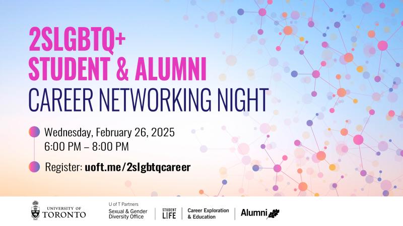 Image with event name "2SLGBTQ+ Student and Alumni Career Networking Night"