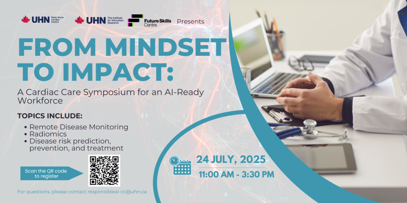 Infographic with symposium name and topics to be covered, along with the date of the event