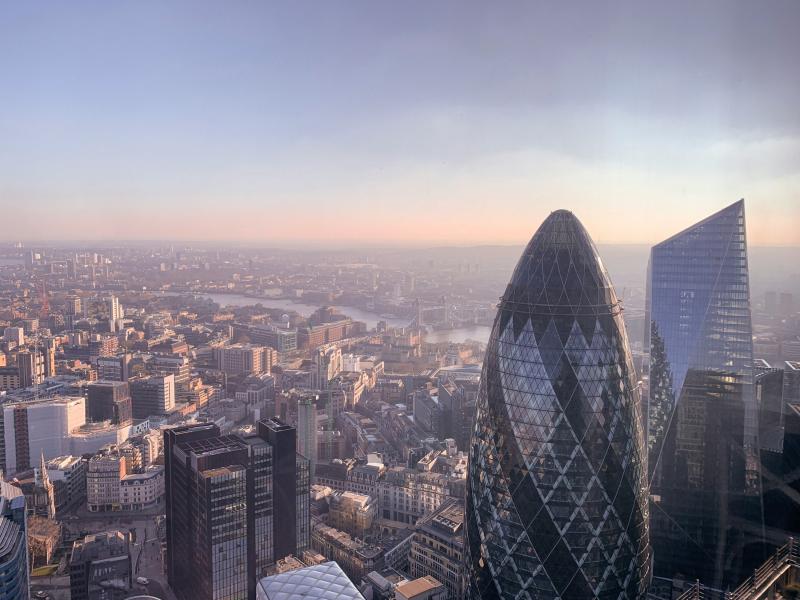 London Skyline facing south over the Thames