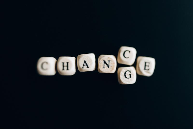 Toy letter blocks that ready CHANGE and CHANCE