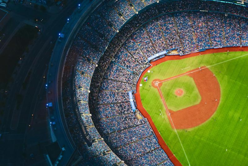 Baseball diamond from the Air inside the Rogers Centre