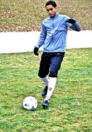 Tate Newmarch on the soccer field.