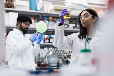 Two scientists working in a lab