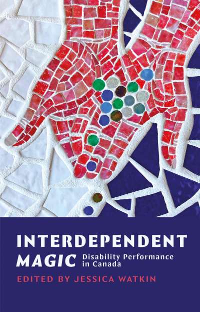 The cover of Interdependent Magic shows a tile mosaic depicting two hands, which are holding marbles in many colours.
