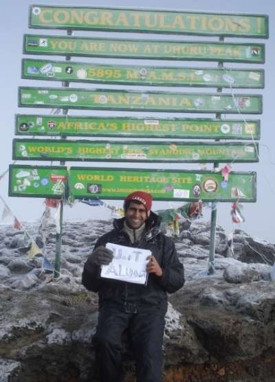 Aly Madhavji on Mount Kilimanjaro.