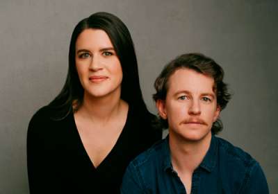 Two people posing for a photo.