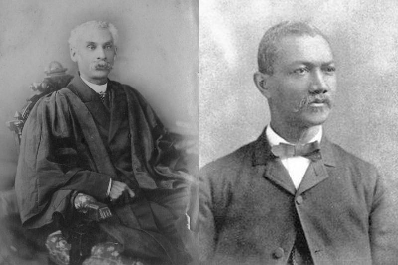 Side by side old photographs from the 19th century of Anderson Abbott and Alexander Augusta.