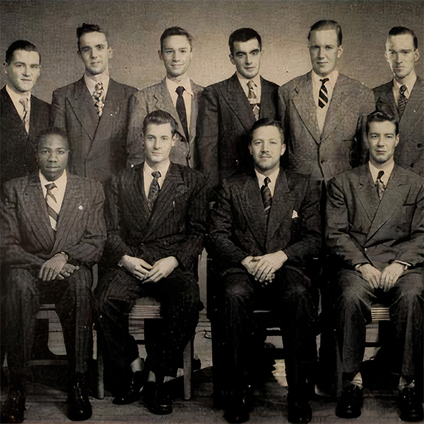Black and white photograph of male students including Leonard Braithwaite