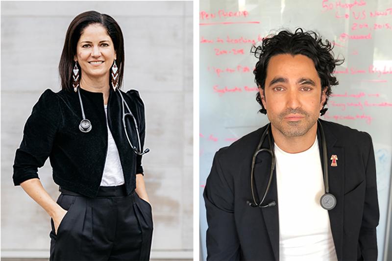 Side-by-side portraits of Lisa Richardson and Andrew Boozary.