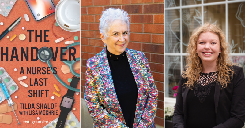 Book cover and two women