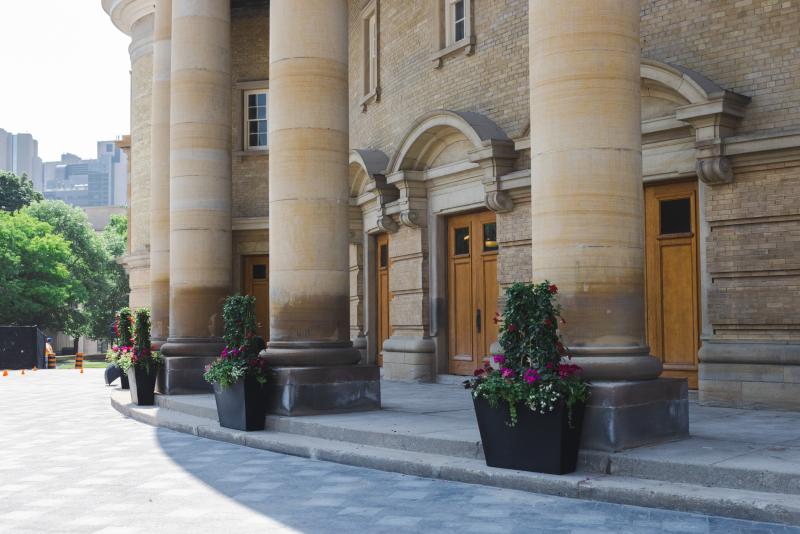 Side view of Convocation Hall.