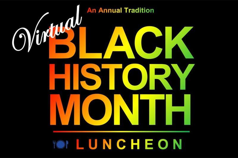 The words Black History Month are written in the red, yellow and green colours linked with Black pride.