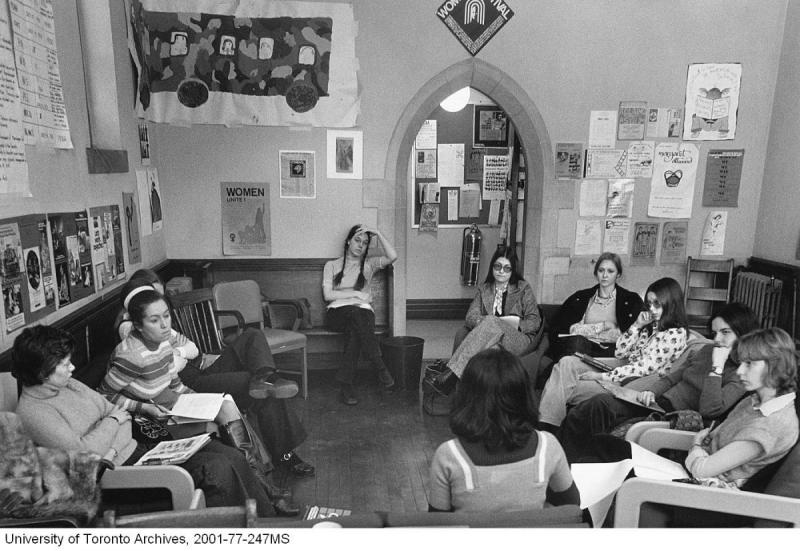 Women's Studies seminar at Innis College, led by Ceta Ramkhalawansingh, 1975.