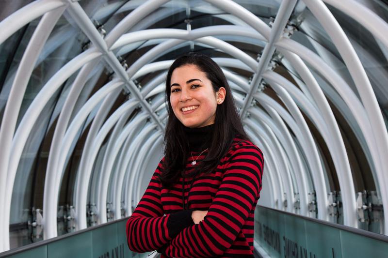 Juliana De La Vega, graduating with a master's degree in applied computing, is working as a deep-learning engineer at Toronto's Surgical Safety Technologies. The startup uses AI to reduce surgical errors (photo by Chris Sorensen) 