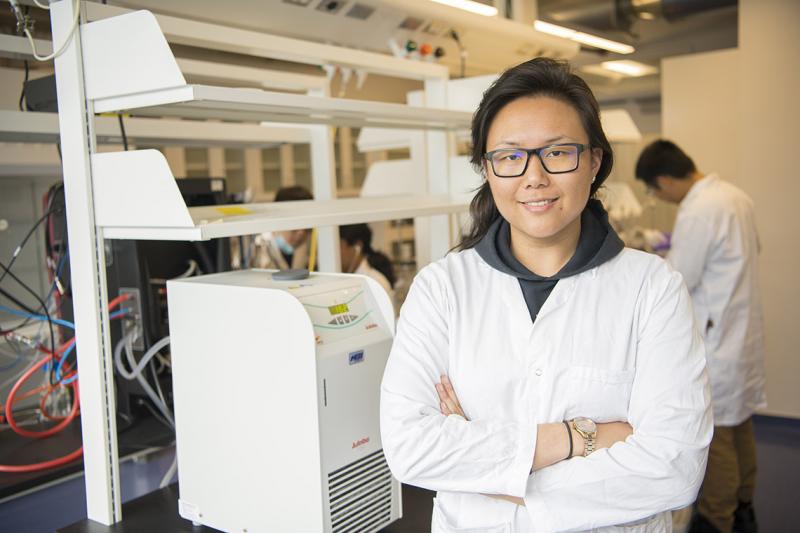 Luna Yu, founder and CEO of Genecis, completed her master's degree at U of T Scarborough. Genecis is scaling up operations and looking at developing other materials from food waste (all photos by Don Campbell) 