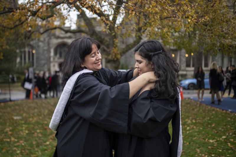 Martha Cedeño (left) and her daughter Claudia Sánchez graduated today with bachelor's degrees in science. They are international students from Ecuador (photo by Nick Iwanyshyn) 