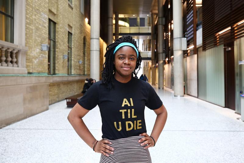 A recent study by Deb Raji and researchers at the MIT Media Lab shows a need for stronger evaluation practices of AI products to mitigate gender and racial biases (photo by Liz Do) 