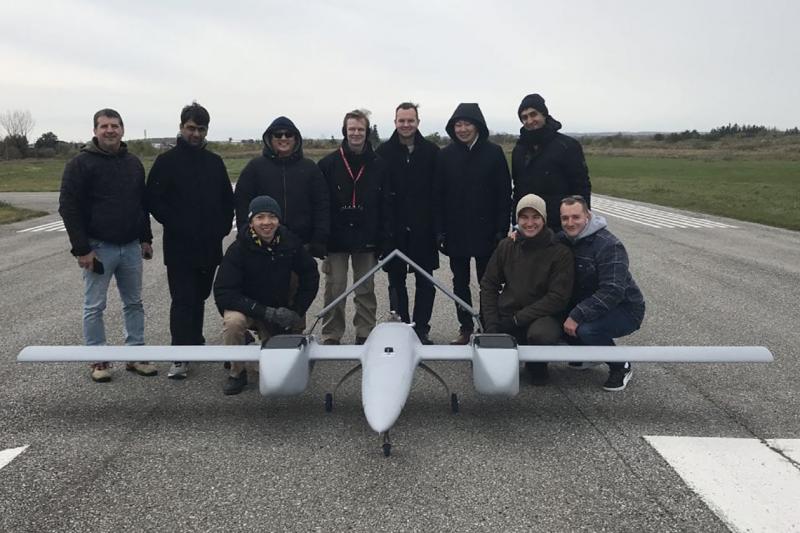 The Sky Guys team pose with the DX-3 Vanguard at Markham Airport.  (photo courtesy of the Sky Guys) 