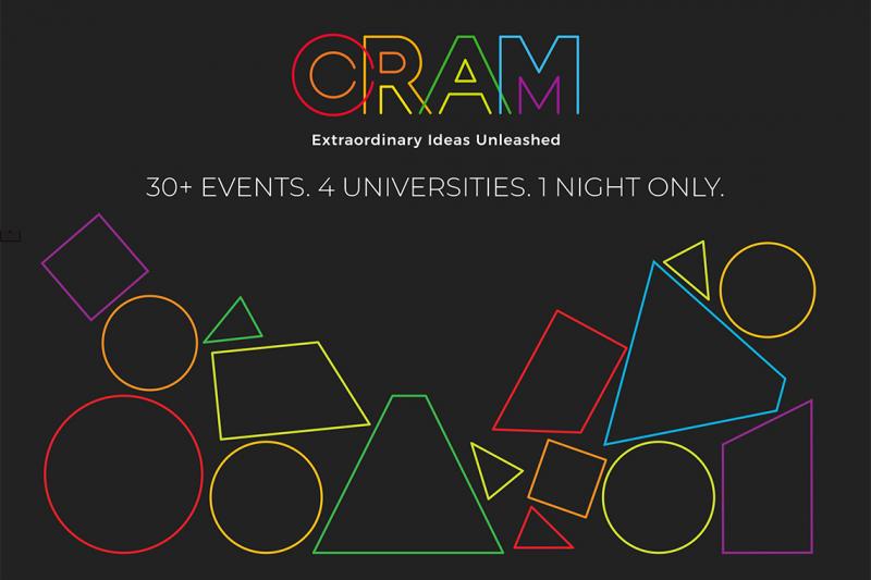 The CRAM logo: colourful outline shapes on a dark background.