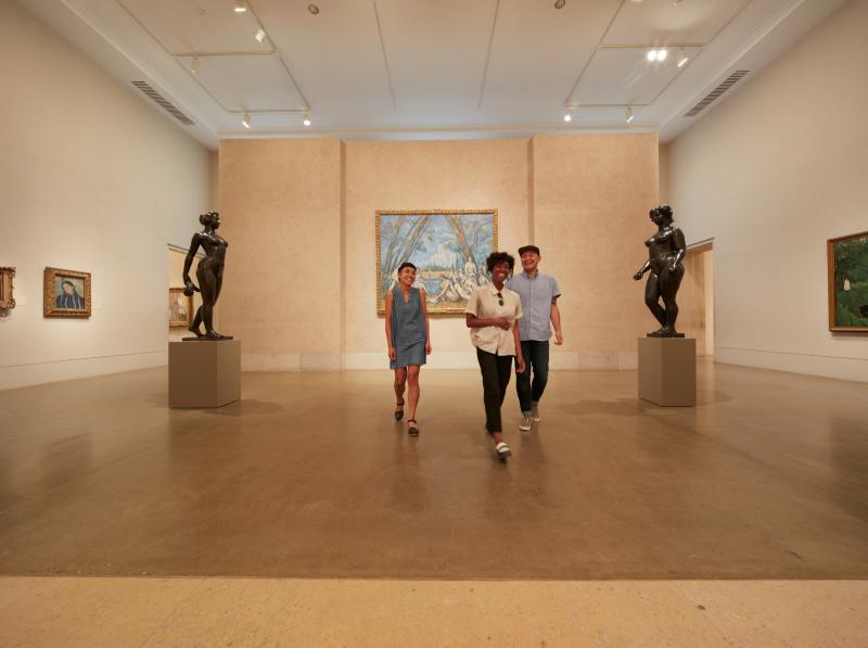 European Art 1850-1900 – Women’s Committee Gallery, (164), first floor. At center: Paul Cézanne, The Large Bathers, 1900-1906, oil on canvas. Purchased with the W. P. Wilstach Fund, 1937, Photo: © Elizabeth Leitzell 2016.