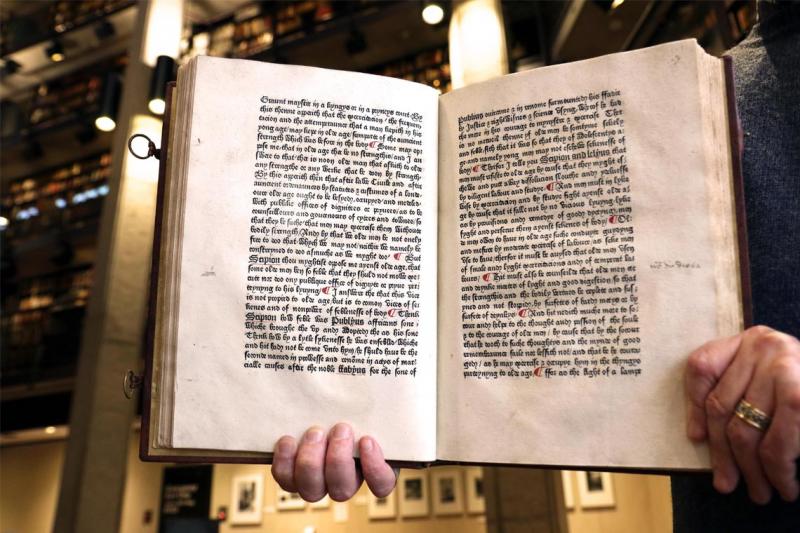The Caxton Cicero, printed 1481, is the oldest English-language book in Canada. Photo taken at U of T Libraries by Romi Levine.