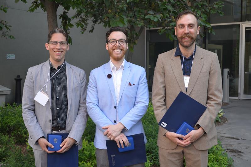 David Sandomierski, Mark Wade and David McLagan won the Governor General's Academic Gold Medal, one of the most prestigious awards for graduate students in Canada (photo by Fong Di Caterina)