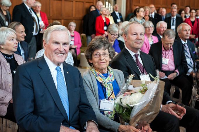 Michael Wilson's family attended May's event at Hart House, a tribute to the U of T chancellor (photo by Lisa Sakulensky)