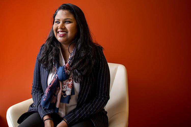 Anjum Sultana credits U of T's multi-disciplinary focus for preparing her for a management-level job at the YWCA's national office (photo by Nick Iwanyshyn)