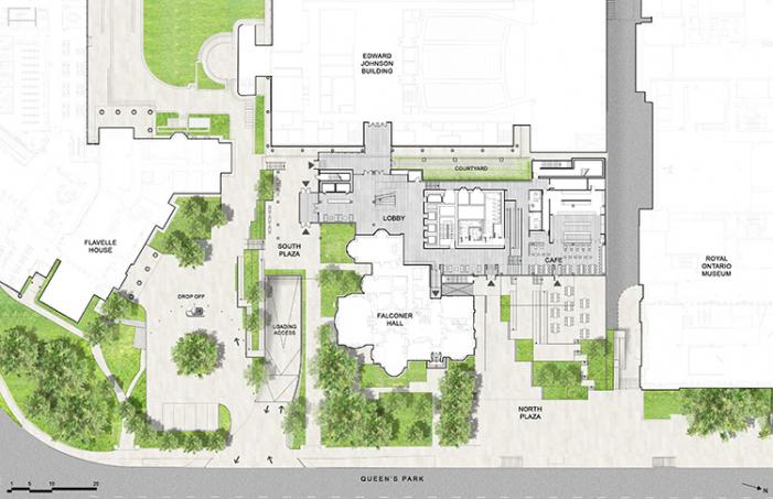 A site plan for the building, which is located on the west side of Queen's Park (copyright Diller Scofidio + Renfro)
