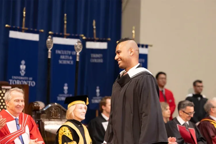 Javiet on stage during convocation