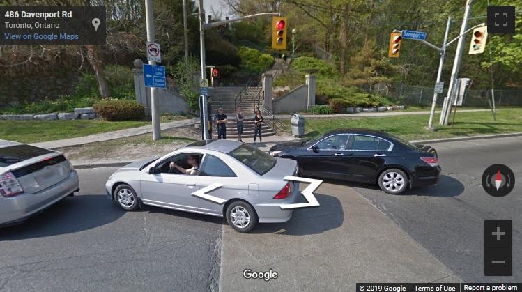 The Baldwin Steps at the intersection of Davenport and Spadina roads: Davenport Road traces the trail that millennia ago connected Indigenous communities. The trail and others like it are sometimes collectively referred to as the Moccasin Telegraph for their importance as a communication network.