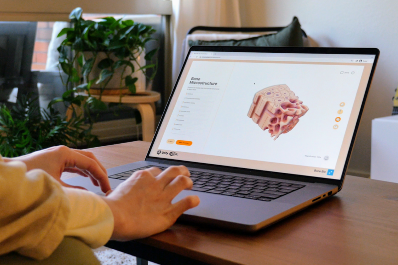 Hands typing on a laptop keyboard