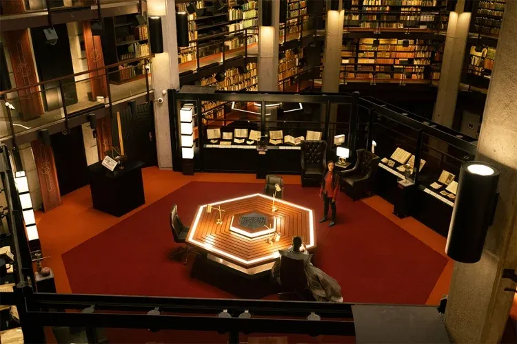 An overhead view of the library 
