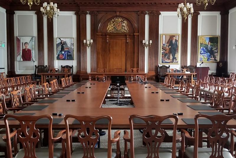 Photo of Governing Council Chambers on Simcoe Hall.