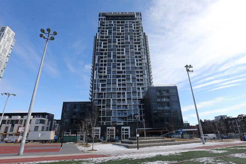 A high-rise building in Regent Park, Toronto.