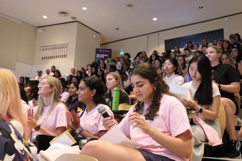 An auditorim filled with students