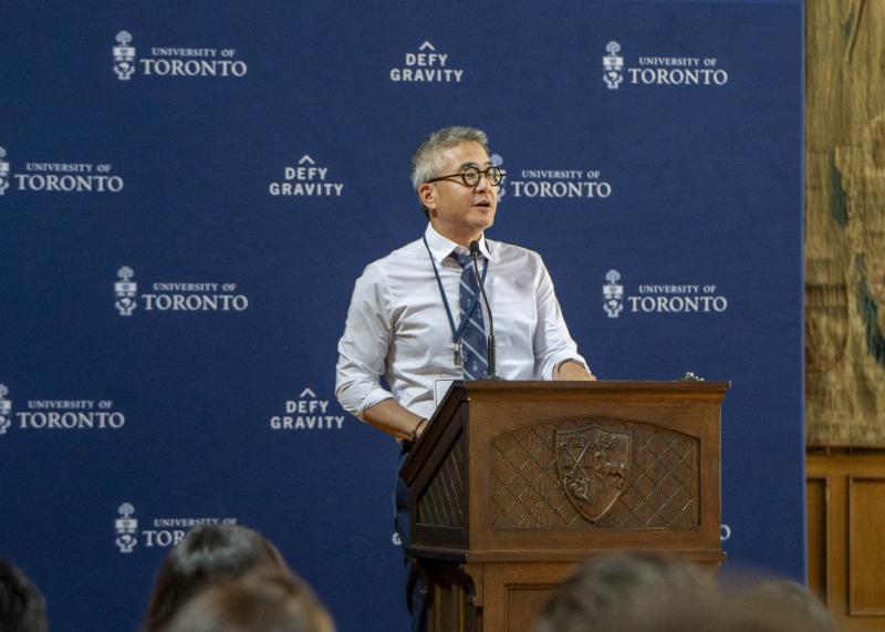 Joseph Wong at a podium