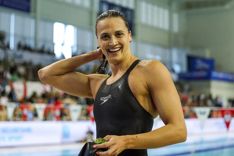 Kylie's photo at the pool side after a competition