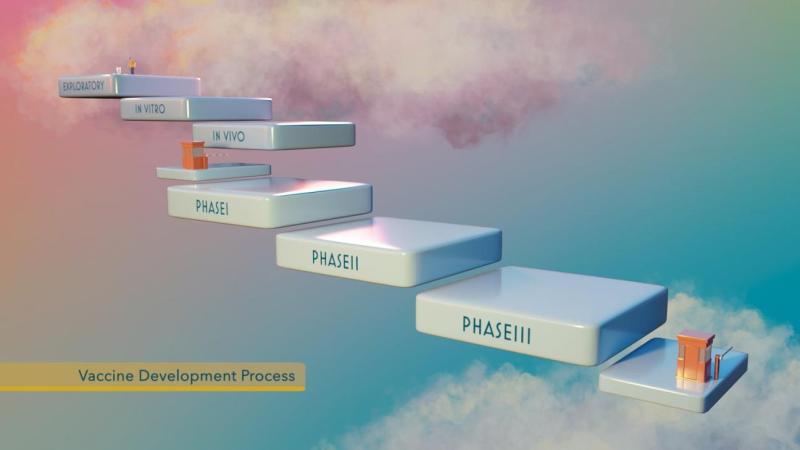 An illustration showing steps going into clouds