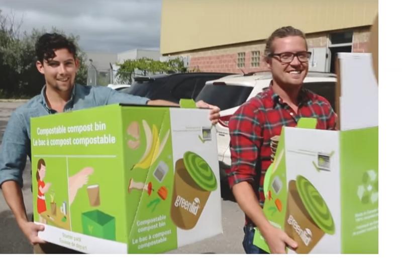 Morgan Wyatt (BSc 2007 INNIS), right, and his younger brother Jackson Wyatt (BSc 2012 INNIS) created Greenlid, a compostable, leakproof countertop compost bin. 