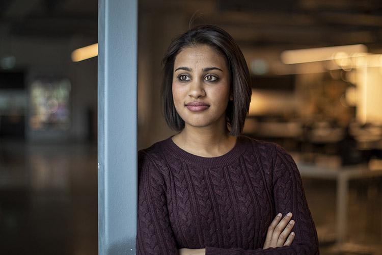 Enakshi Shah, who earned a bachelor's degree in chemical engineering at U of T, found there were lots of opportunities after graduating (photo by Nick Iwanyshyn) 