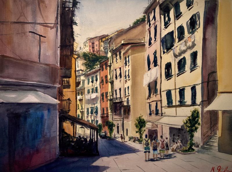 Painting of a street scene