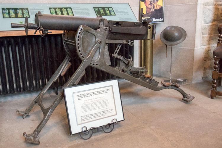 One of two German machine guns captured by Thain MacDowell (photo by Romi Levine)